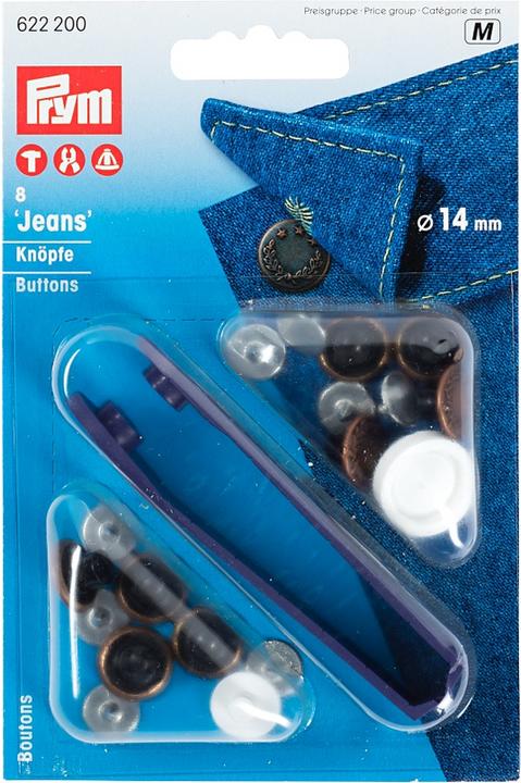 Produktbild Prym Jeansknopf Lorbeerkranz 14 mm, Karte 8 Stk.