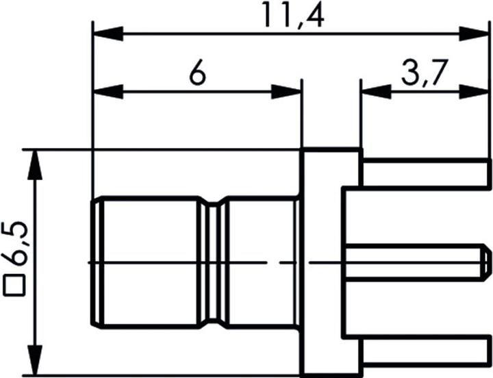Produktbild Telegärtner SMB-Steckverbinder Stecker, Einbau vertikal 50 Ohm J01160A0211 1 St.