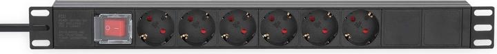 Actual product image Intellinet 19" 6-way socket strip / PDU, protective contact, 1 U