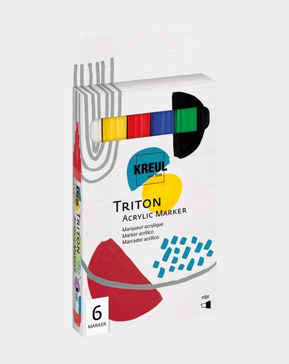 Produktbild Solo Goya Triton Acrylic Paint Marker 6er Set (Echtgelb hell, Schwarz, Weiss, Kirschrot, Ultramarinblau, Permanentgrün, 4 mm, 6 x)