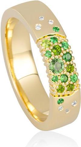 Image du produit Breuning BAGUE - E.TURMALINE VERT/Brill. 0,031 Ct. H/si (61, Or 750/18 K)