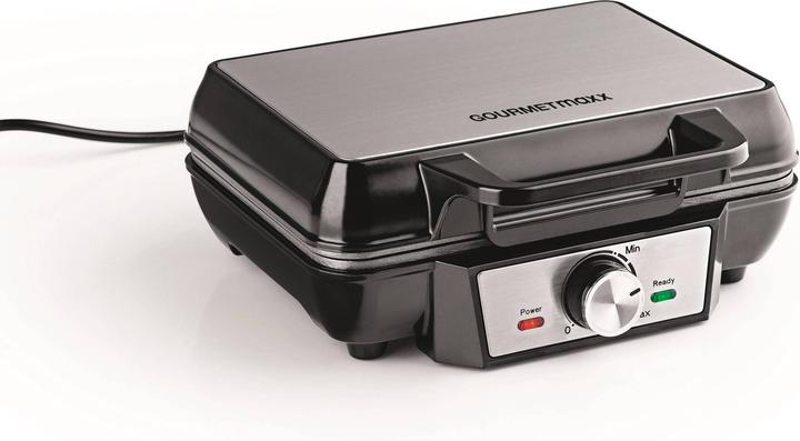 Actual product image Gourmetmaxx Waffeleisen Schwarz/Silber, Leistung: 1000 W, Anzahl pro