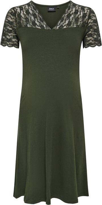 Only Maternity Curvy V-Ausschnitt Kleid mit kurzen Ärmeln