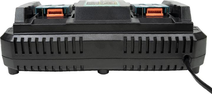 Actual product image PNI DCH218 dual battery charger with two USB ports, including 2 18 V 5 Ah batteries