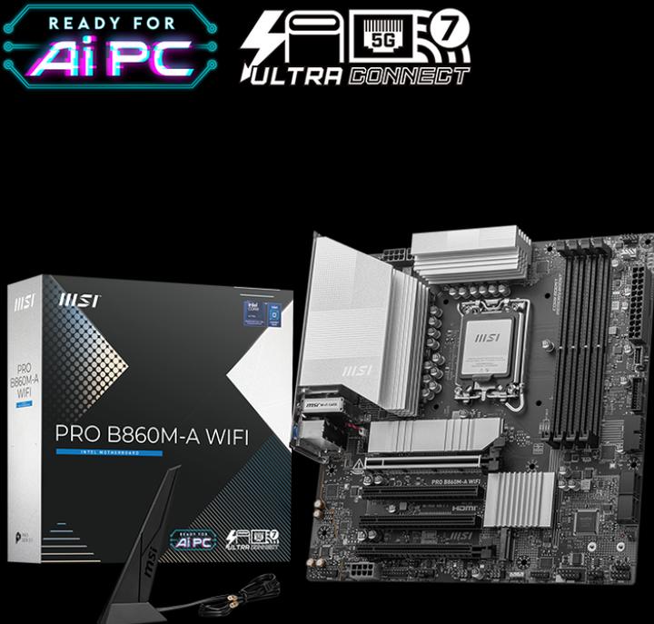 Produktbild MSI PRO B860M-A WIFI (LGA 1851, Intel B860, mATX)