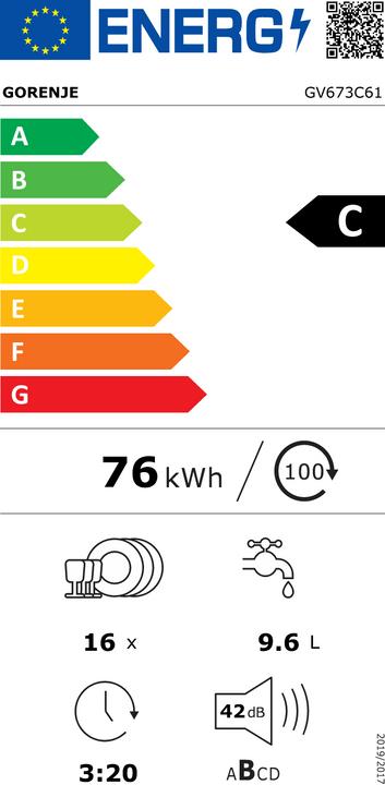 Label énergétique Gorenje GV673C61
