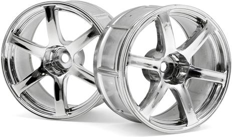 HPI LP32 Wheel Yokohama AVS T6 chrome 32mm +6 offset (2pcs)