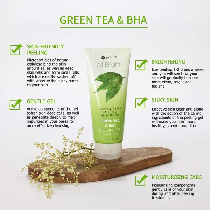 Actual product image JKosmec All Bright Green Tea and BHA Basic Peeling Gel (Exfoliation, 180 ml)