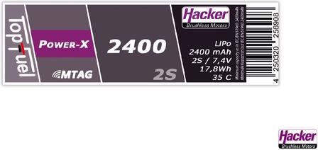 Immagine prodotto Hacker Pacchetto LiPo TF Power-X 2400-2S MTAG (7.40 V, 2400 mAh)
