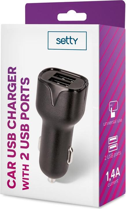 Produktbild Setty Autoladegerät 2x USB 1,4A schwarz