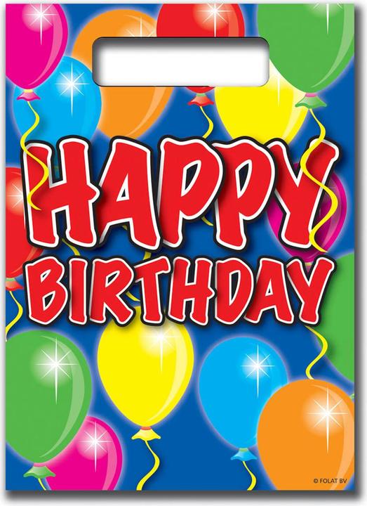 Actual product image Folat Part bags balloons Happy Birthday (8 x)