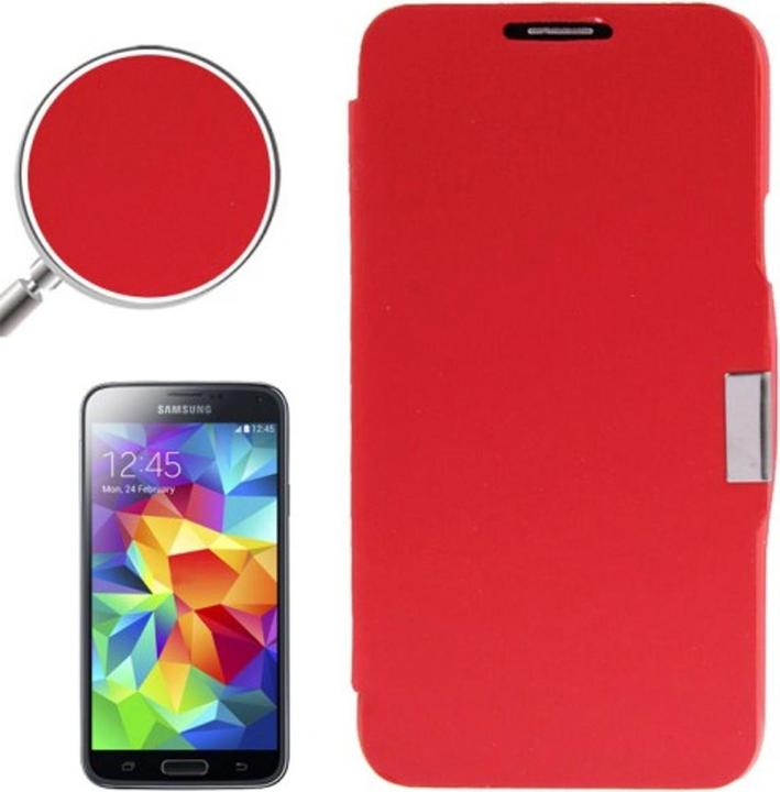 Produktbild König Design Handyhülle Tasche für Samsung Galaxy S5 / S5 Neo rot gebürstet (Samsung Galaxy S5, Samsung Galaxy S5 Neo)