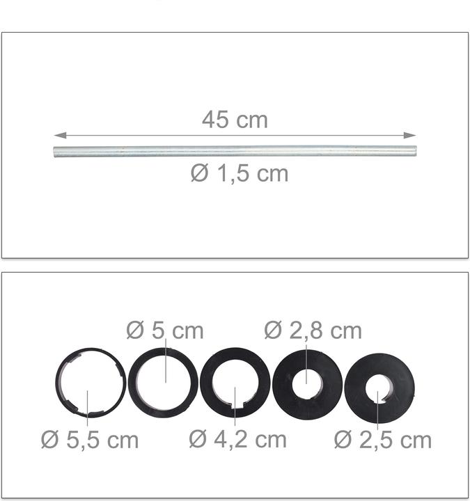 Actual product image Relaxdays Parasol Ground Anchor 25 - 55 mm