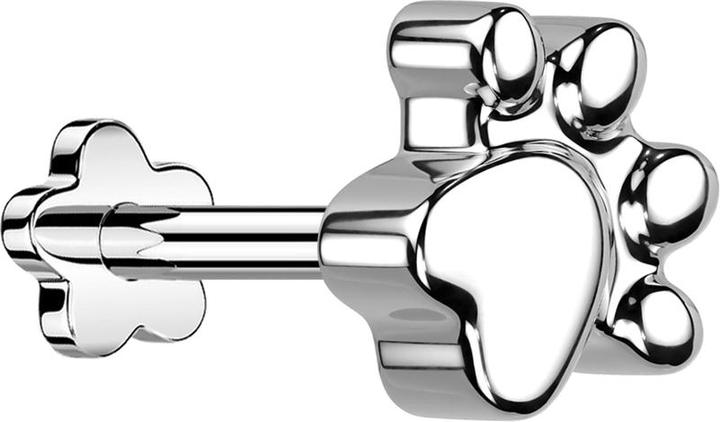 Produktbild Star Piercing Micro Threadless Labret Blume silber Pfote (ohne Messing, Titan G23)