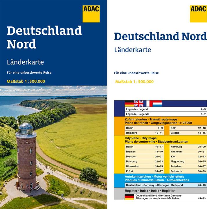 Actual product image Country map Germany North 1:500.000
