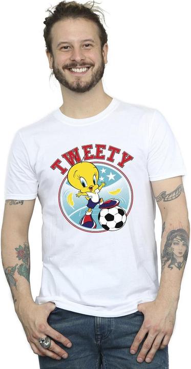 Actual product image Looney Tunes Mens Tweety Football Circle T-Shirt (L)