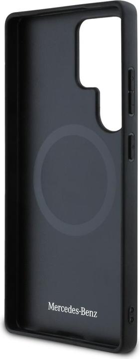 Actual product image Mercedes Leather Horizontal Debossed Curves MagSafe Case for Samsung Galaxy S25 Ultra - Black (Samsung Galaxy S25 Ultra)