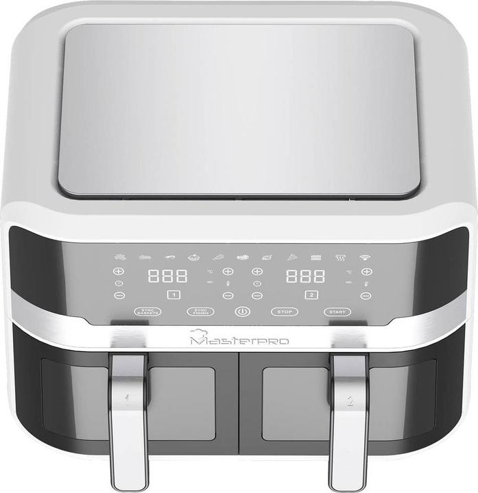 Actual product image MasterPRO Rocket Duo hot air fryer 2400W with display, indicator light black, silver