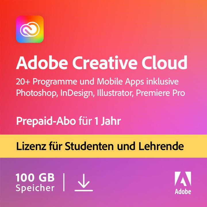 Image du produit Adobe Individual Education CC (1 Utilisateur, 12 mois)