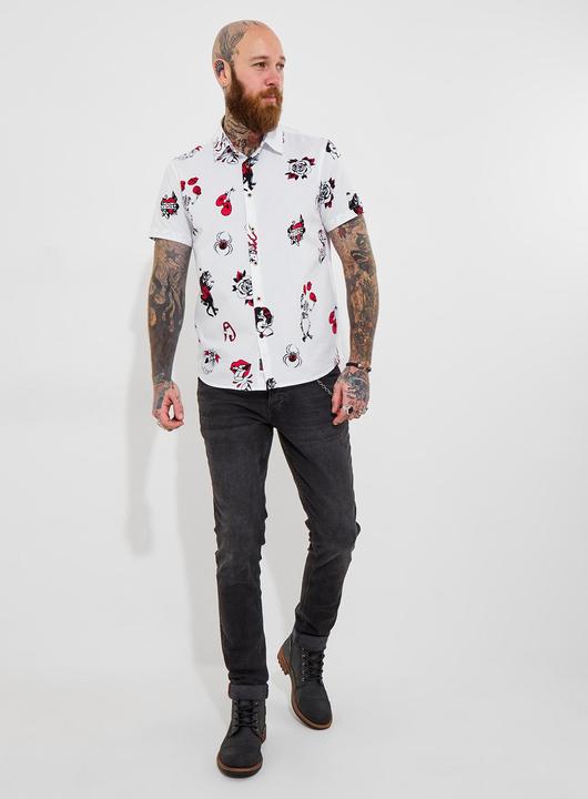 Image du produit Joe Browns Contrast Trim Short Sleeve Tattoo Print Shirt (M)