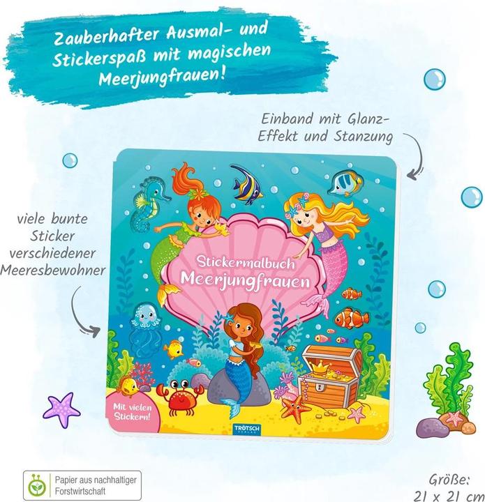 Immagine prodotto Libro di sirene da colorare con gli adesivi