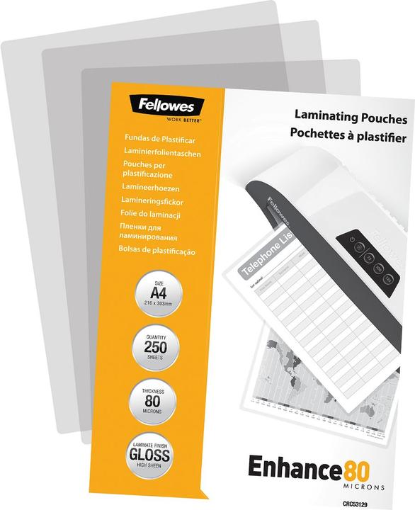 Image du produit Fellowes Enhance 80 (A4, 250 pièce(s), 80 µm)
