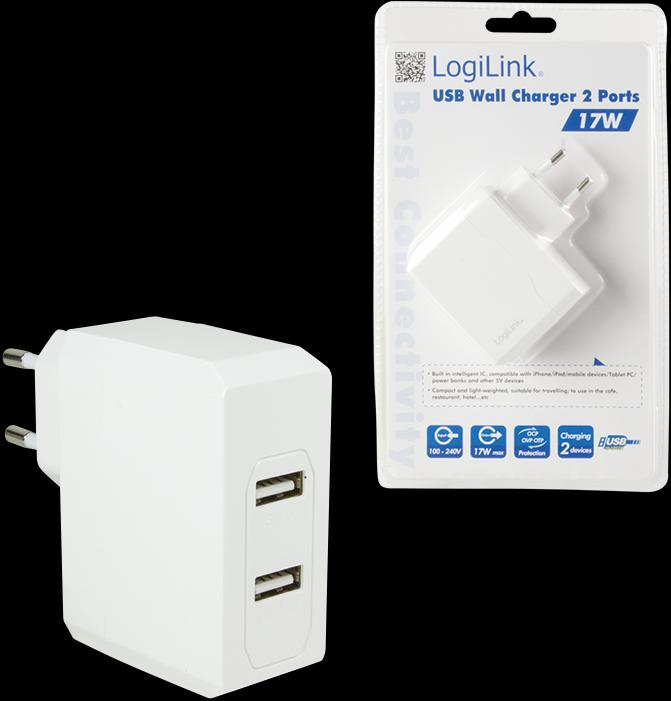 Produktbild LogiLink USB Steckdosenadapter (17 W)