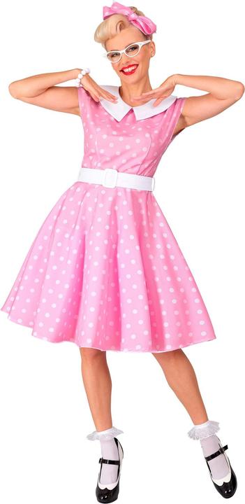 Produktbild Widmann 50er JAHRE ROCK'N'ROLL MODE ROSA (Kleid mit Petticoat, Gürtel, Haarband), M (M)