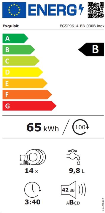 Energy Label Exquisit EXQ EGSP9614-EB-030B Crockery