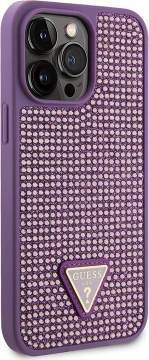 Image du produit Guess Rhinestones Triangle Métal Logo Case pour iPhone 15 Pro Max Violet (Apple iPhone 15 Pro Max)