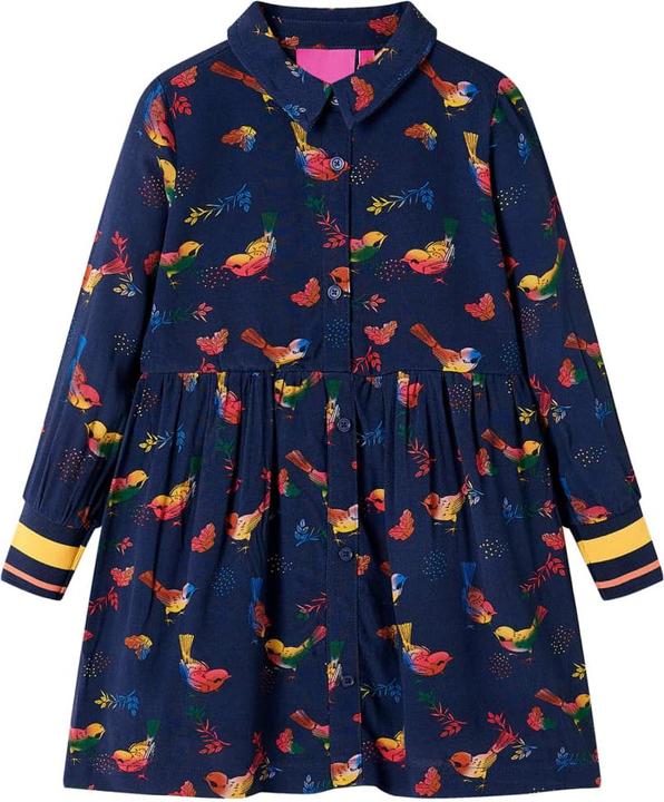 VidaXL Kinderkleid mit Langen Ärmeln Marineblau
