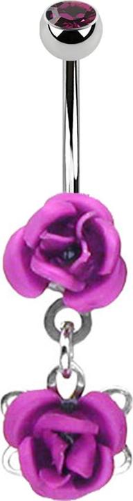 Immagine prodotto Star Piercing Banana in argento con ciondolo a forma di fiore viola (Acciaio chirurgico 316L, senza ottone)