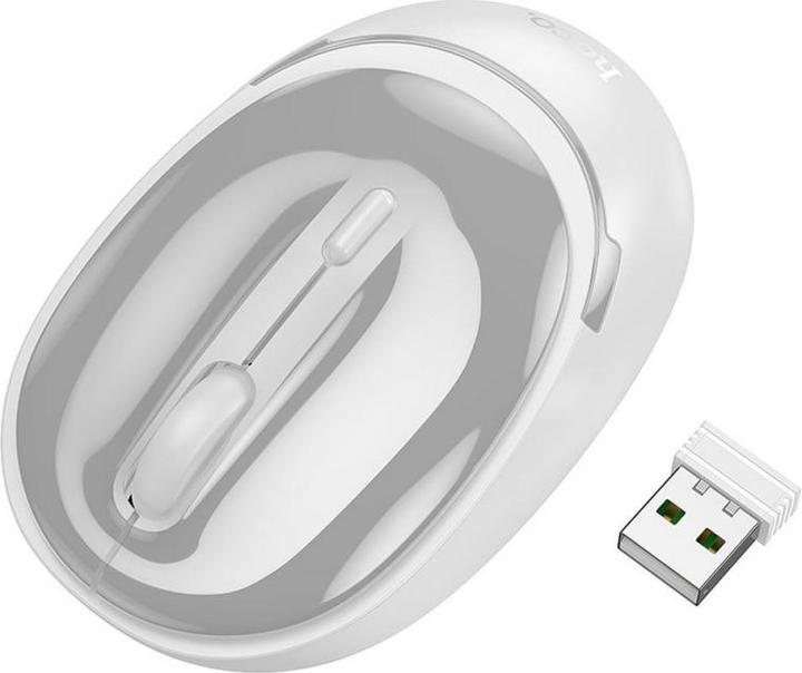 Actual product image Hoco Headphone with microphone computer wireless mouse 2,4G 1600 dpi GM34 gray white (Wireless)
