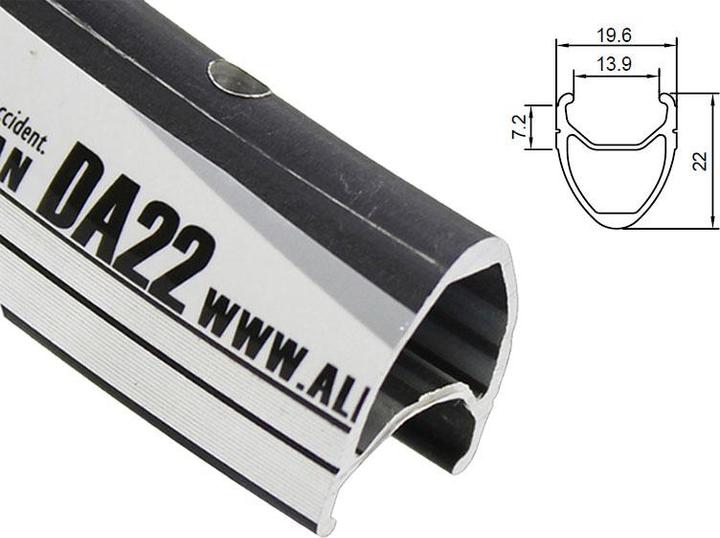 Produktbild Alexrims ALX-DA2228S fahrradteile felge rennrad felge DA22 700x28 CNC Schwarz (771.65")