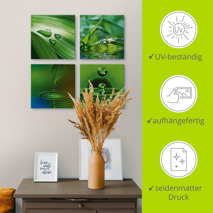 Immagine prodotto Artland Foglia Erba Goccia d'acqua K2IQ (30 x 30 cm)