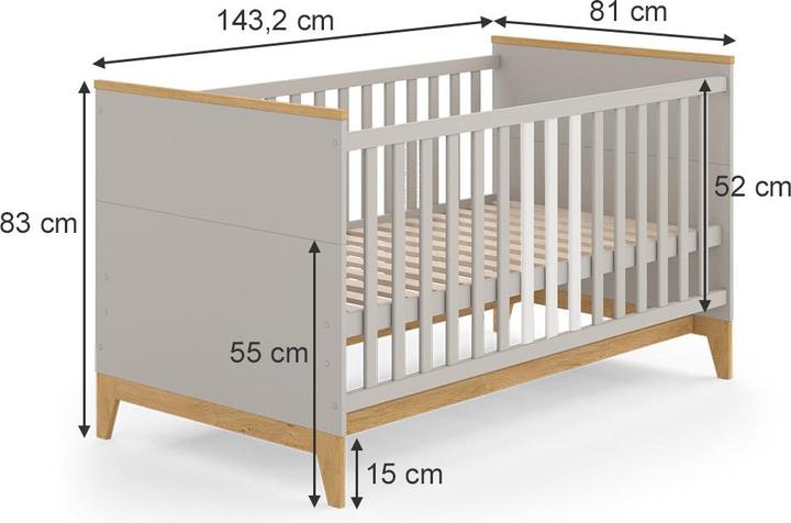 Actual product image VitaliSpa Kinderbett Malia, Cashmere-Eiche, 143.2 x 81 cm