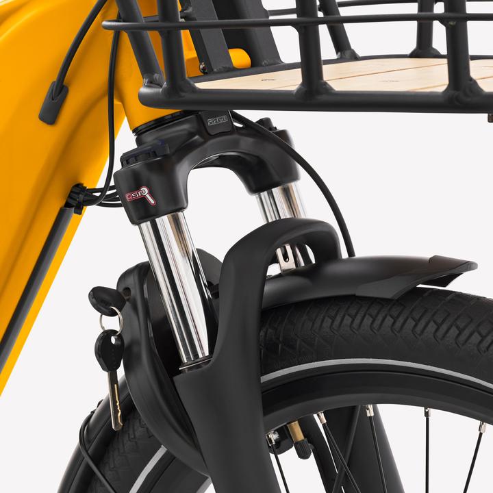 Image du produit Btwin Vélo utilitaire électrique Cargobike R500E Longtail V2 jaune
