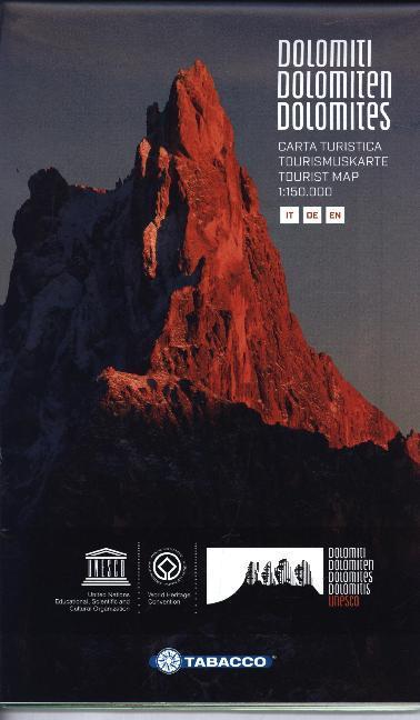 Actual product image Tabacco road map Dolomites UNESCO