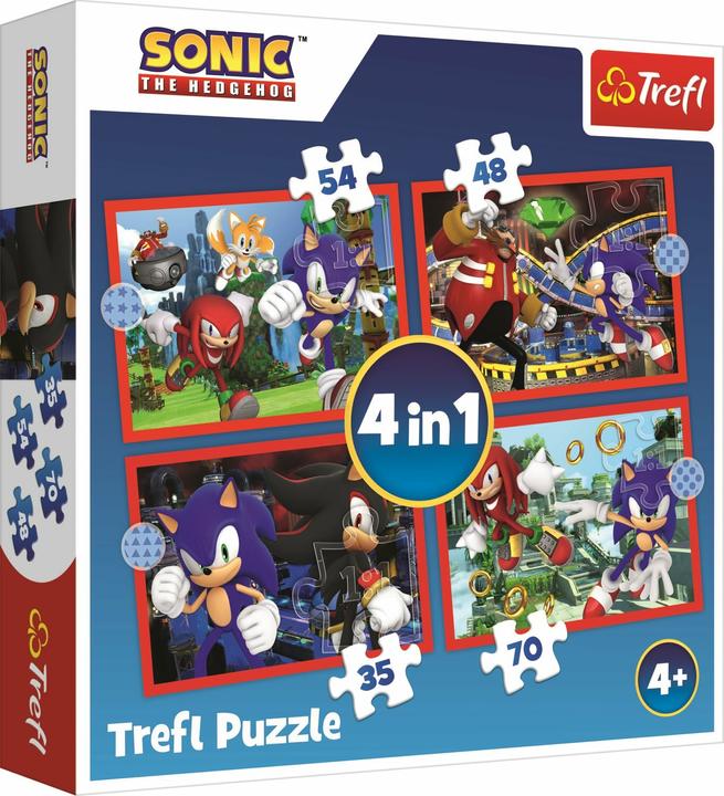 Image du produit Trefl Sonic Puzzle 4 en 1 - Le Hérisson (54 pièces)