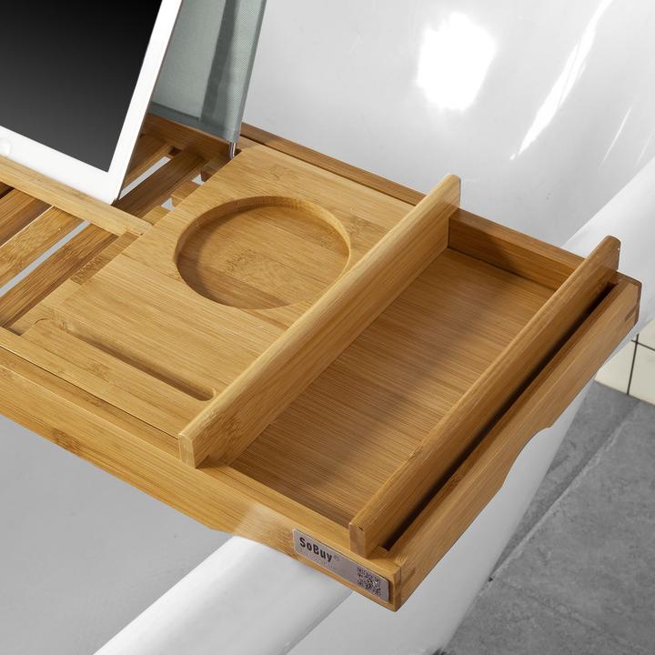 Produktbild SoBuy Badewannenablage ausziehbar