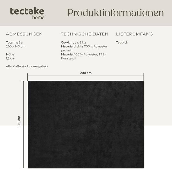 Produktbild tectake Kurzflorteppich Soft Zone (140 x 200 cm)