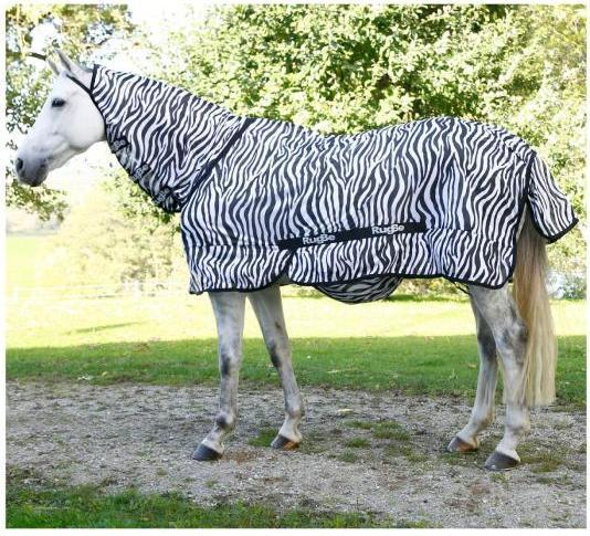 Produktbild Kerbl Zebra Fliegen- und Ekzemerdecke m Halsteil (145 cm)
