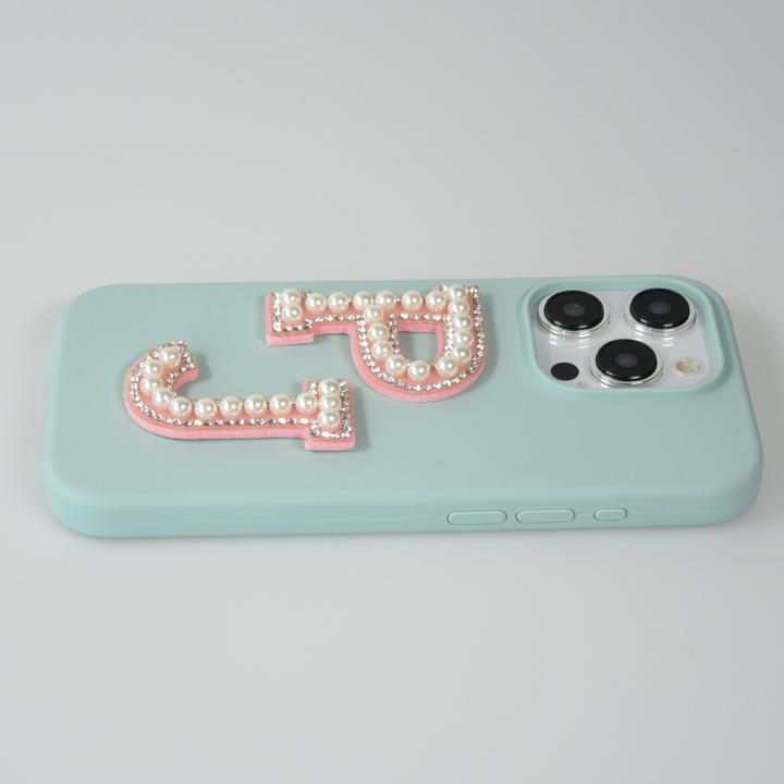 Image du produit PhoneLook Autocollant sticker pour téléphone/tablette/ordinateur brodé en 3D pearls rose Lettre Q