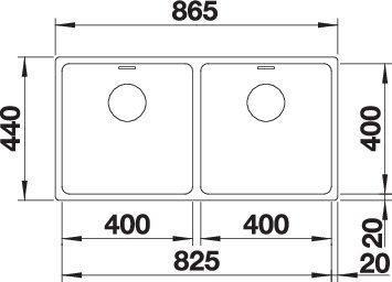 Produktbild Blanco Andano 400/400-U (Unterbauspüle, 44 cm, 86.50 cm)