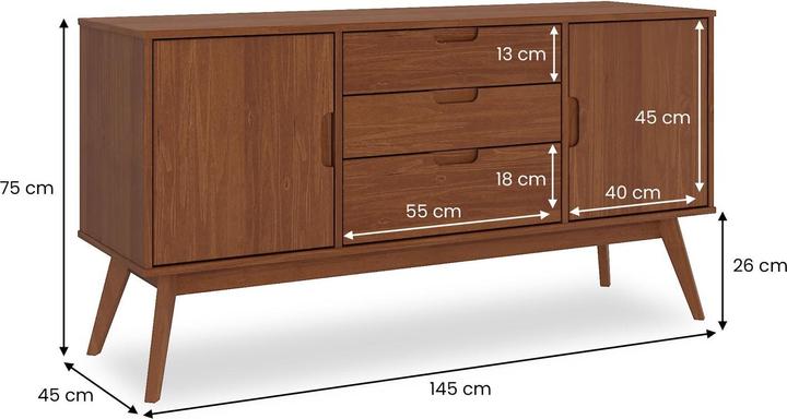 IDIMEX Skandi (145 x 45 x 75 cm)