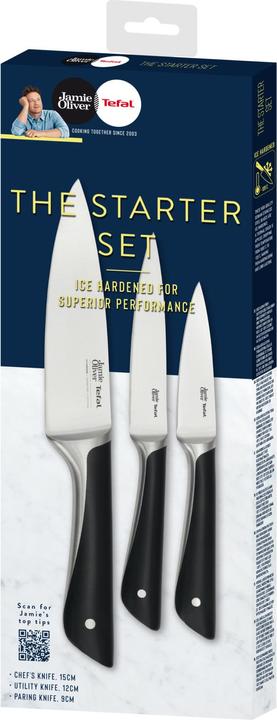 Actual product image Tefal Jamie Oliver 3-piece Knife Set, Black (20 cm)