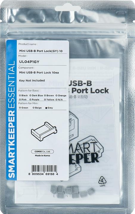 Immagine prodotto Smart Keeper Mini USB-B Micro Port Blocker grigio 10 pezzi.