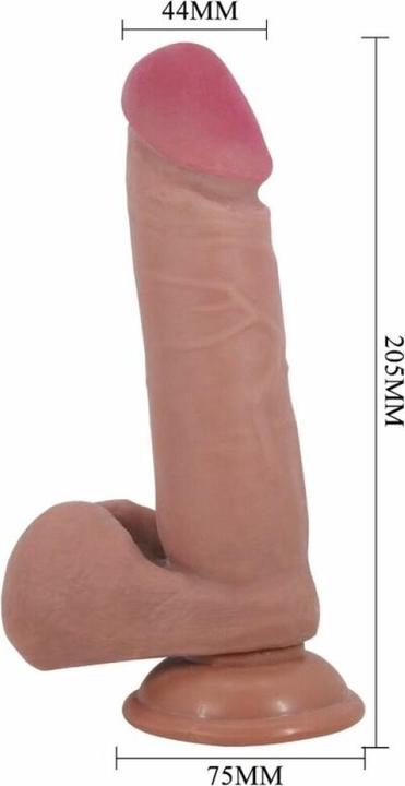 Produktbild Pretty Love Realistischer Dildo Der Sliding Skin-Serie Mit Sliding Skin-Saugnapf Braun 20,5 cm