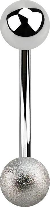 Star Piercing Micro Banane silber mit Kugel gesprenkelt (ohne Messing, Chirurgenstahl 316L)