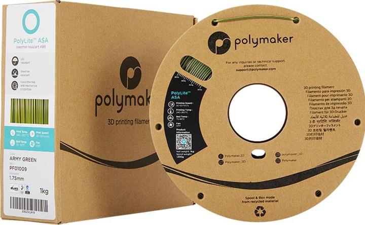 Actual product image Polymaker PolyLite ASA (ASA, 1.75 mm, 1000 g, Green)